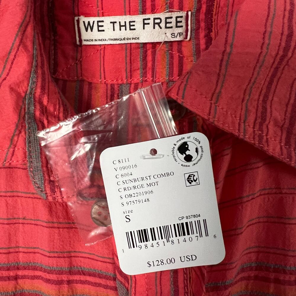 Free People We The Free Coastal Stripe Shirt | Size S - Picture 7 of 8